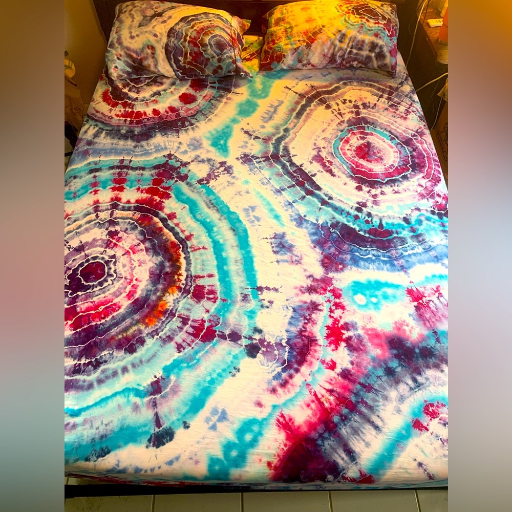 Queen Flat Custom Made Tie Dye Sheet